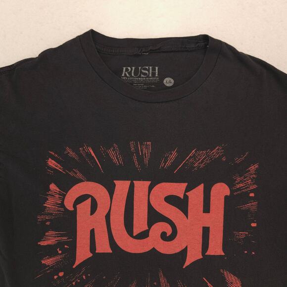 Rush Band Crew Neck Short Sleeve Graphic T-Shirt Adult Mens Size Large L Black - Picture 1 of 9
